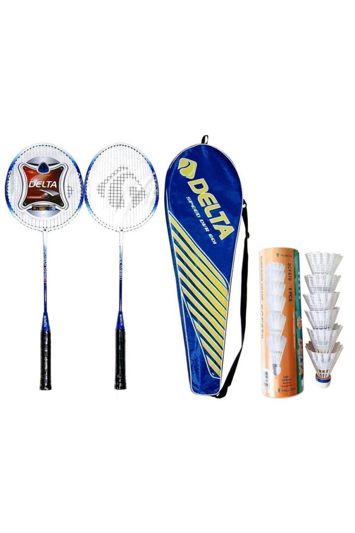 2 Adet Tek Parça Deluxe Badminton Raketi + Çantası + 6 Adet Yüksek Hız Badminton Topu Seti - 1