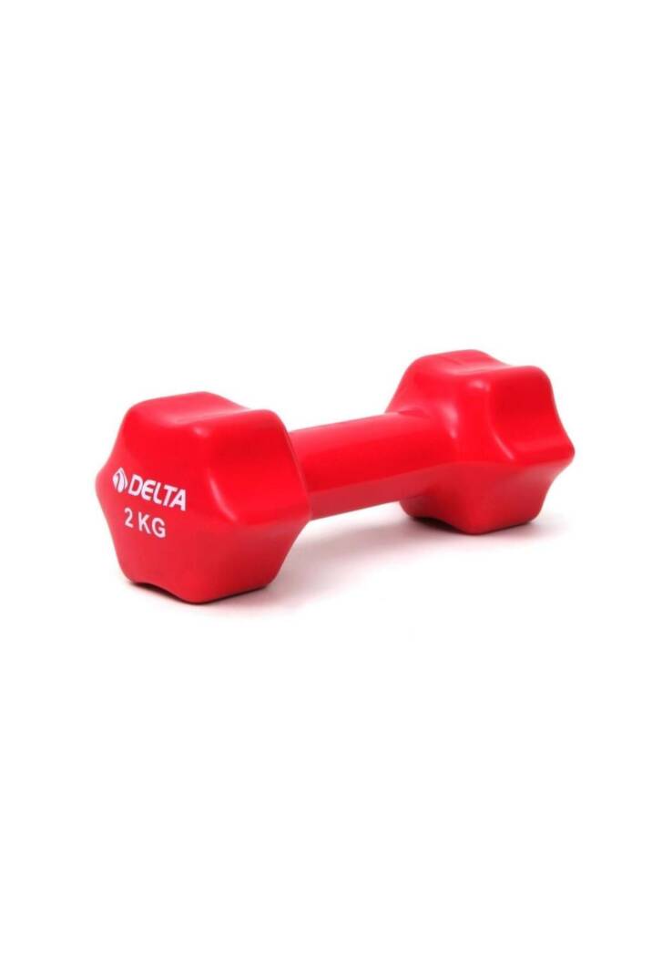 2 Kg X 1 Adet Deluxe Pvc Kaplama Kırmızı Demir Dambıl - 1