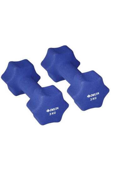 3 Kg x 1 Adet Deluxe Neopren Kaplı Lacivert Demir Dambıl-2 ADET - 3