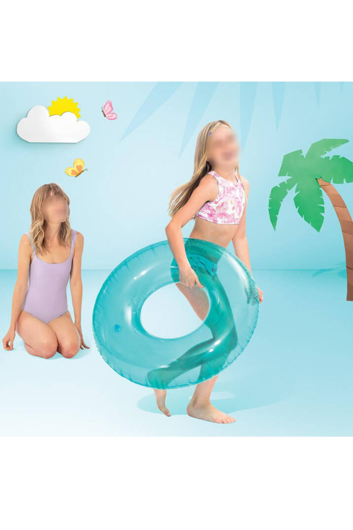 76 Cm Jumbo Deniz Havuz Simidi 8 Yaş üstü için Transparent Swim Tube - 59260 - 1