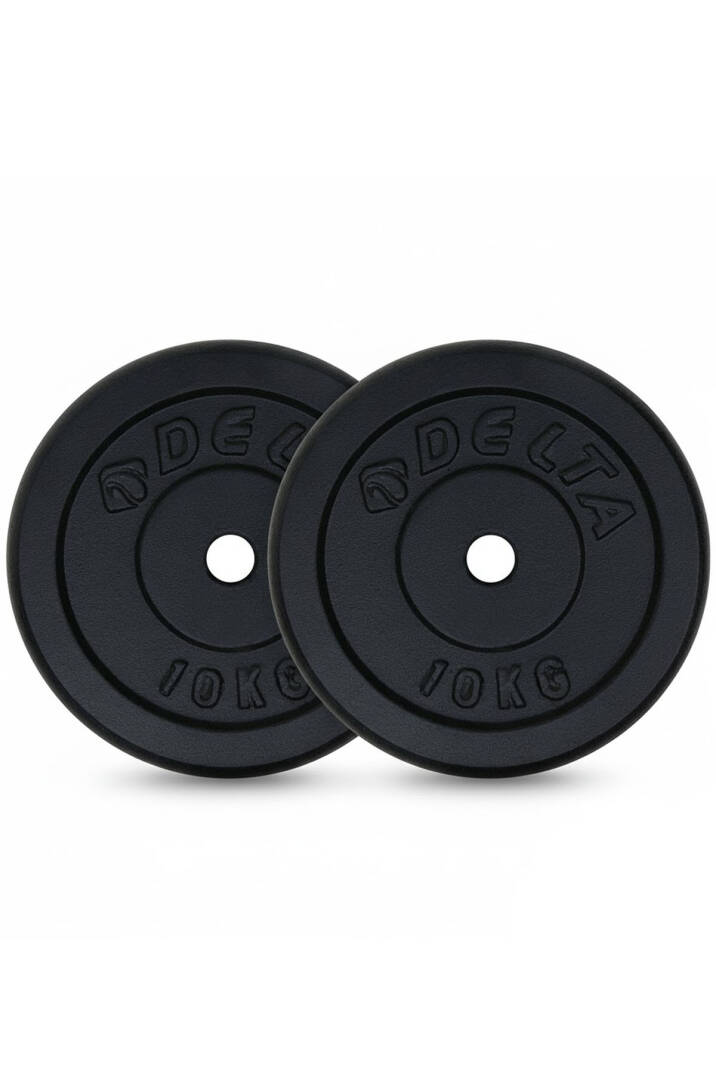 Döküm Plaka Siyah 10 KG x 2 Adet Toplam 20 Kg  Ağırlık Dambıl Plakası Dayanıklı ve Ergonomik Set - 1