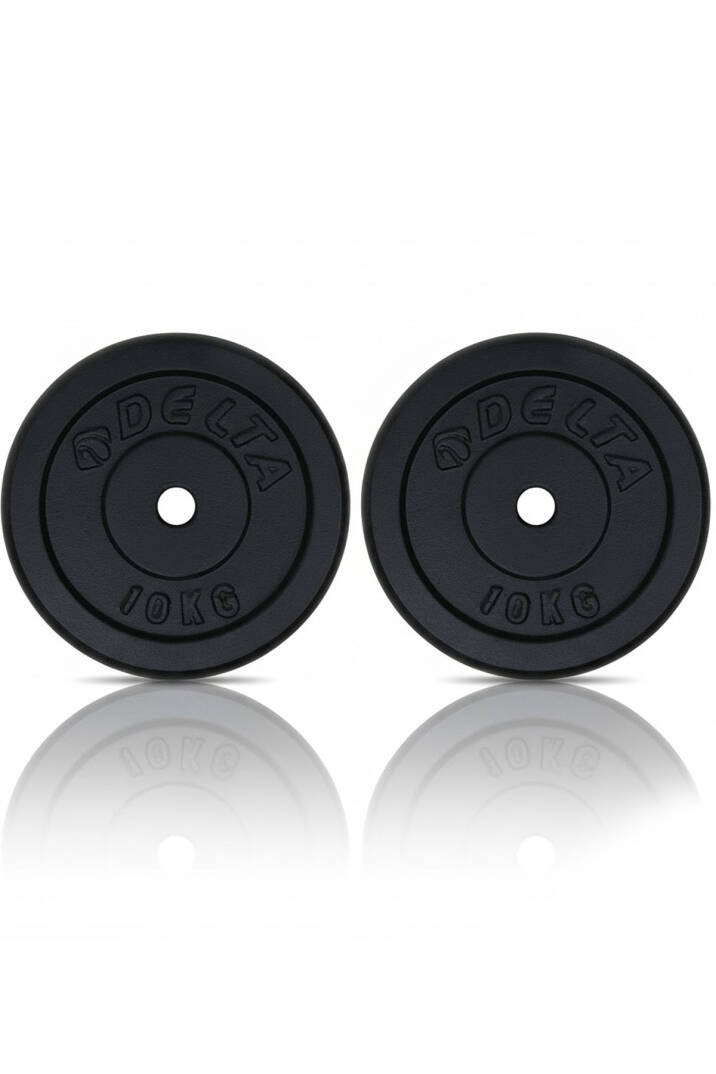 Döküm Plaka Siyah 10 KG x 2 Adet Toplam 20 Kg  Ağırlık Dambıl Plakası Dayanıklı ve Ergonomik Set - 4