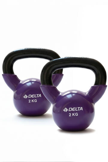 Kettlebell 2 Kg × 2’li Set Döküm Ağırlık Vinyl Kaplı Dambıl Evde Spor Squat Çaydanlık Dumbbell