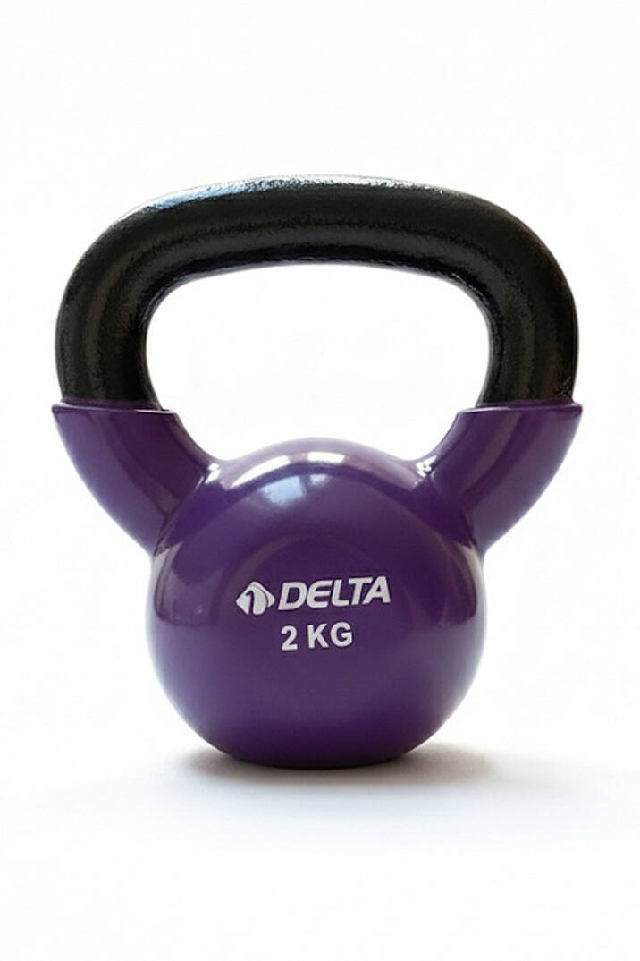 Kettlebell 2 Kg × 2’li Set Döküm Ağırlık Vinyl Kaplı Dambıl Evde Spor Squat Çaydanlık Dumbbell - 5