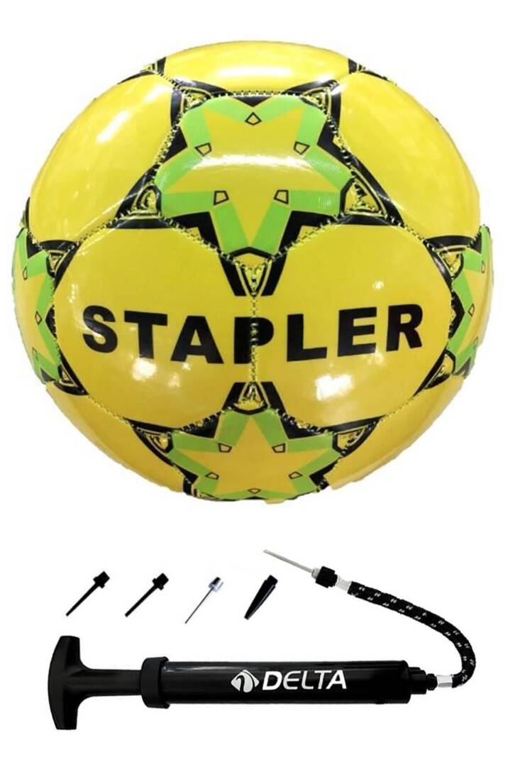 Stapler 5 Numara Dikişli Futbol Topu + Top Pompası - 1