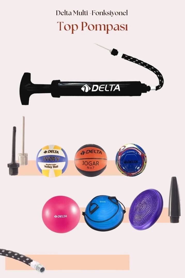 Top Pompası Futbol Basketbol Voleybol Hentbol Pilates Ve Bosu Topu Denge Diski Şişirme Pompası - 4