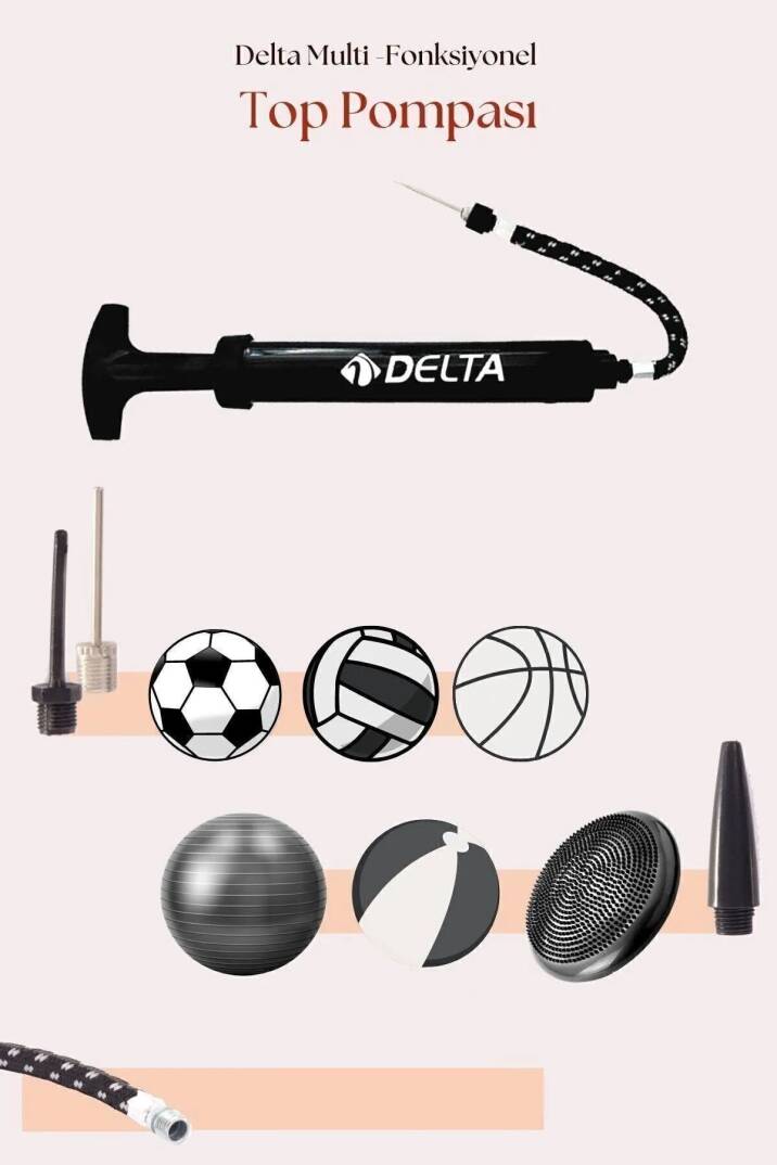 Top Pompası Futbol Basketbol Voleybol Hentbol Pilates Ve Bosu Topu Denge Diski Şişirme Pompası - 5