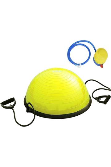 Uluslararası Standart Ebatlarda 62 Cm Çap Bosu Ball Bosu Topu Pilates Denge Aleti (Pompalı) - 2